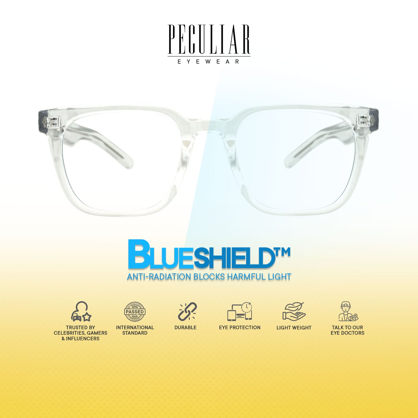 Peculiar Shin Square Computer Anti-Radiation Photochromic Transition Pro Replaceable Lens Eyeglasses
