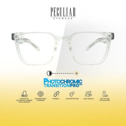Peculiar Shin Square Computer Anti-Radiation Photochromic Transition Pro Replaceable Lens Eyeglasses
