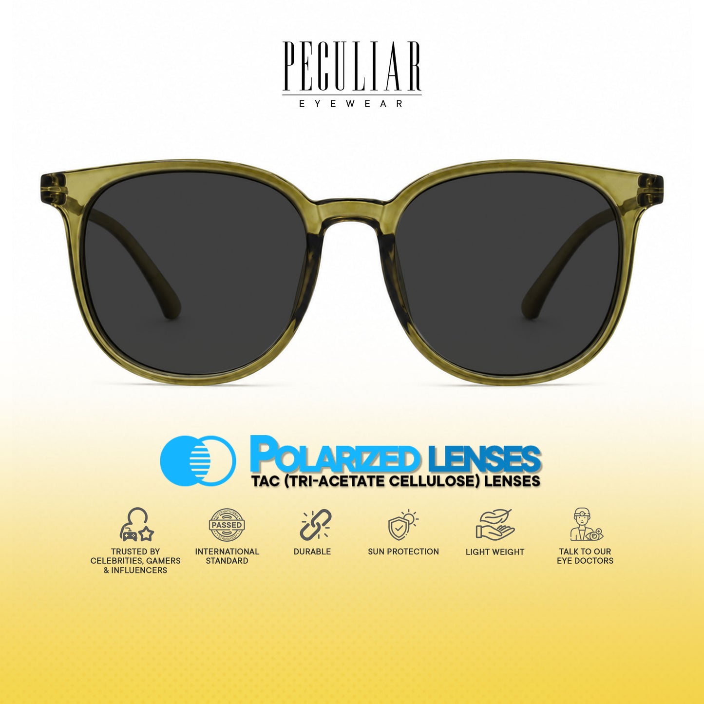 Peculiar Juri Round Acetate Sunglasses Polarized UV400 Anti Rad Lenses Replaceable Frames Men Women
