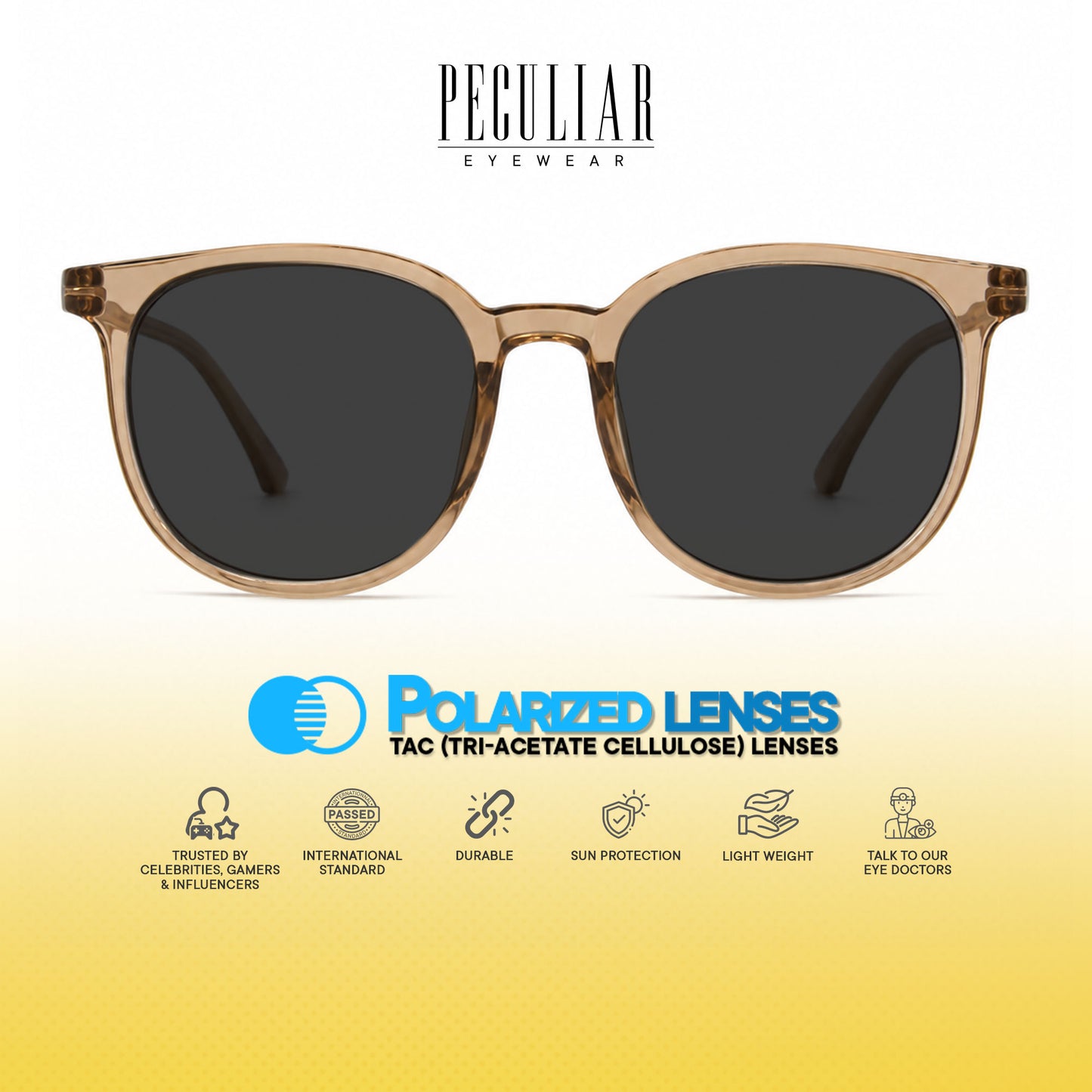 Peculiar Juri Round Acetate Sunglasses Polarized UV400 Anti Rad Lenses Replaceable Frames Men Women