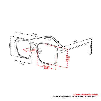 Peculiar Rael Metal Rectangle Sunglasses Polarized UV400 Anti Rad Lens Replaceable Frames Men Women