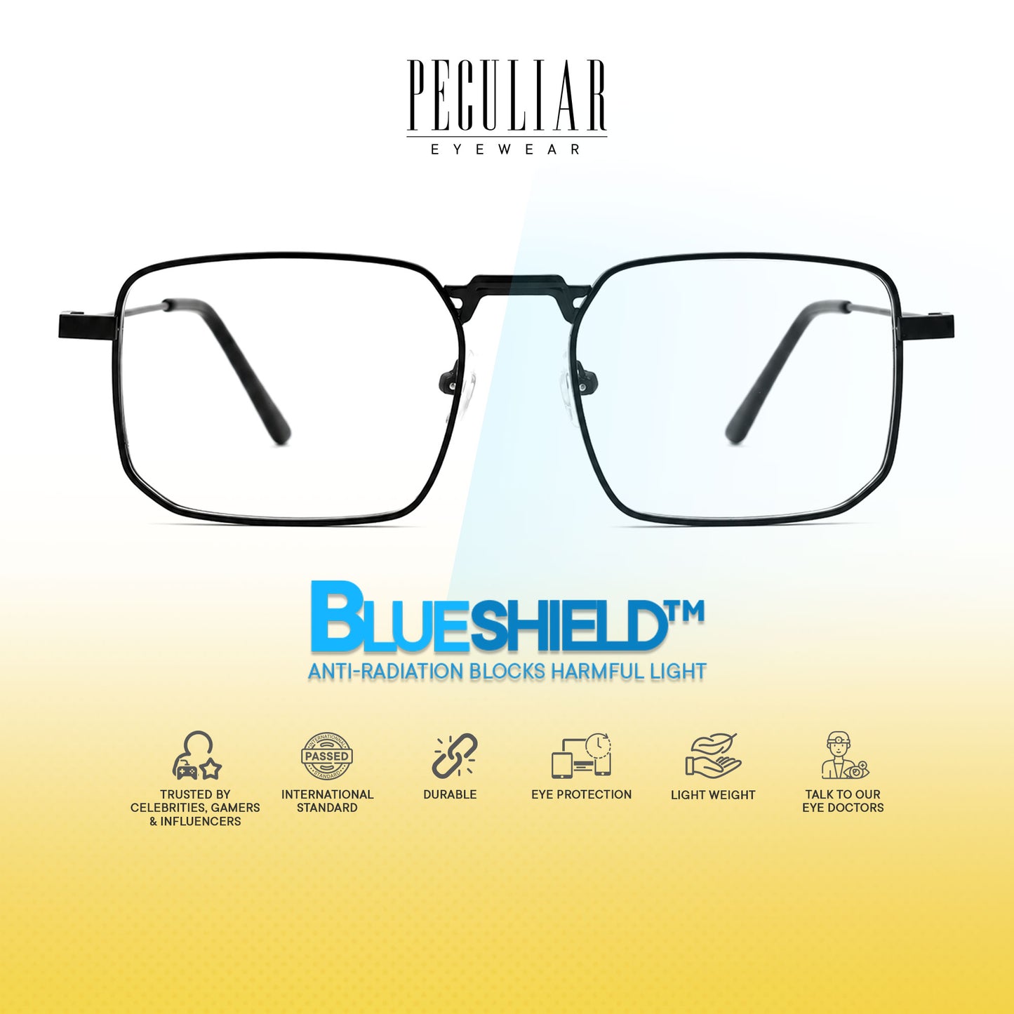 Peculiar Rael Metal Rectangle Sunglasses Polarized UV400 Anti Rad Lens Replaceable Frames Men Women