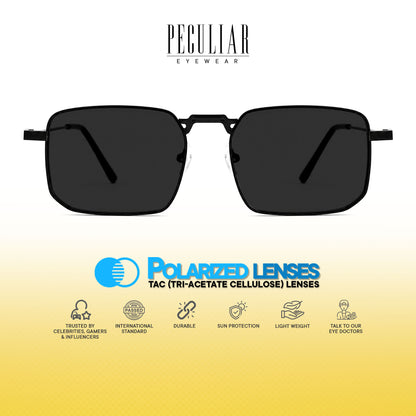Peculiar Rael Metal Rectangle Sunglasses Polarized UV400 Anti Rad Lens Replaceable Frames Men Women