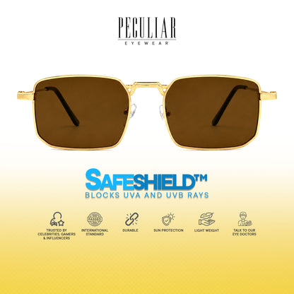 Peculiar Rael Metal Rectangle Sunglasses Polarized UV400 Anti Rad Lens Replaceable Frames Men Women