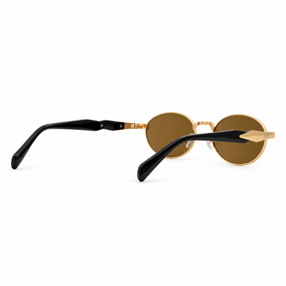 Peculiar Rion Metal Oval Sunglasses Polarized UV400 Anti Rad Lens Replaceable Frames Men Women