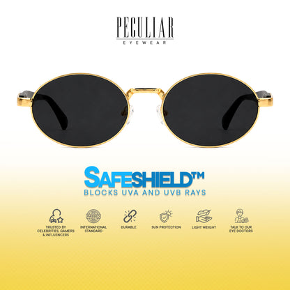 Peculiar Rion Metal Oval Sunglasses Polarized UV400 Anti Rad Lens Replaceable Frames Men Women