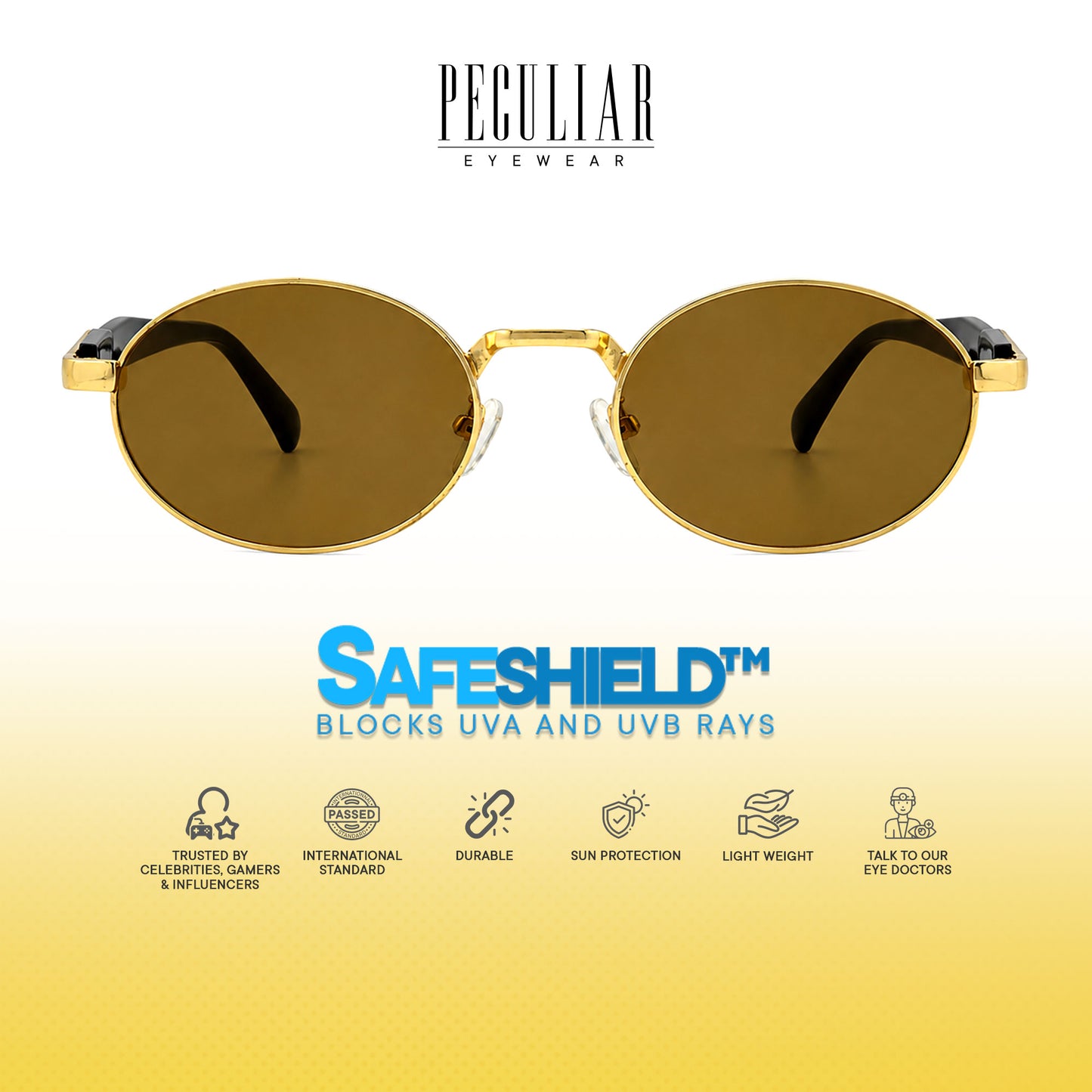 Peculiar Rion Metal Oval Sunglasses Polarized UV400 Anti Rad Lens Replaceable Frames Men Women