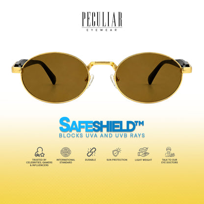 Peculiar Rion Metal Oval Sunglasses Polarized UV400 Anti Rad Lens Replaceable Frames Men Women