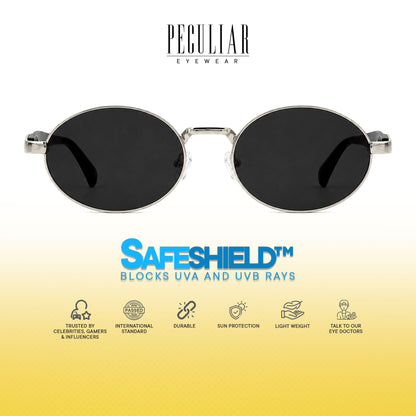 Peculiar Rion Metal Oval Sunglasses Polarized UV400 Anti Rad Lens Replaceable Frames Men Women