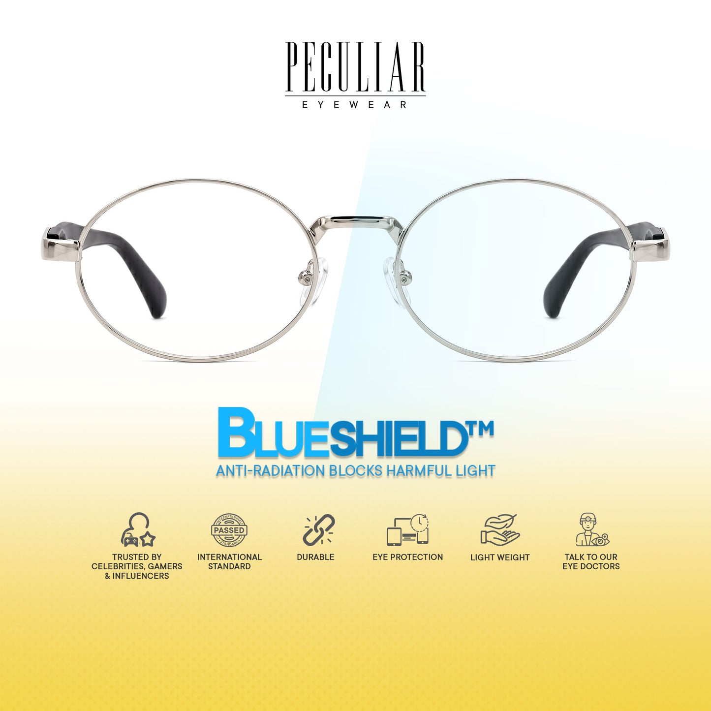 Peculiar Rion Metal Oval Sunglasses Polarized UV400 Anti Rad Lens Replaceable Frames Men Women