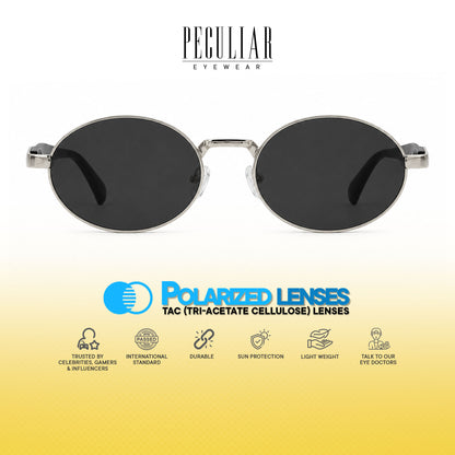Peculiar Rion Metal Oval Sunglasses Polarized UV400 Anti Rad Lens Replaceable Frames Men Women