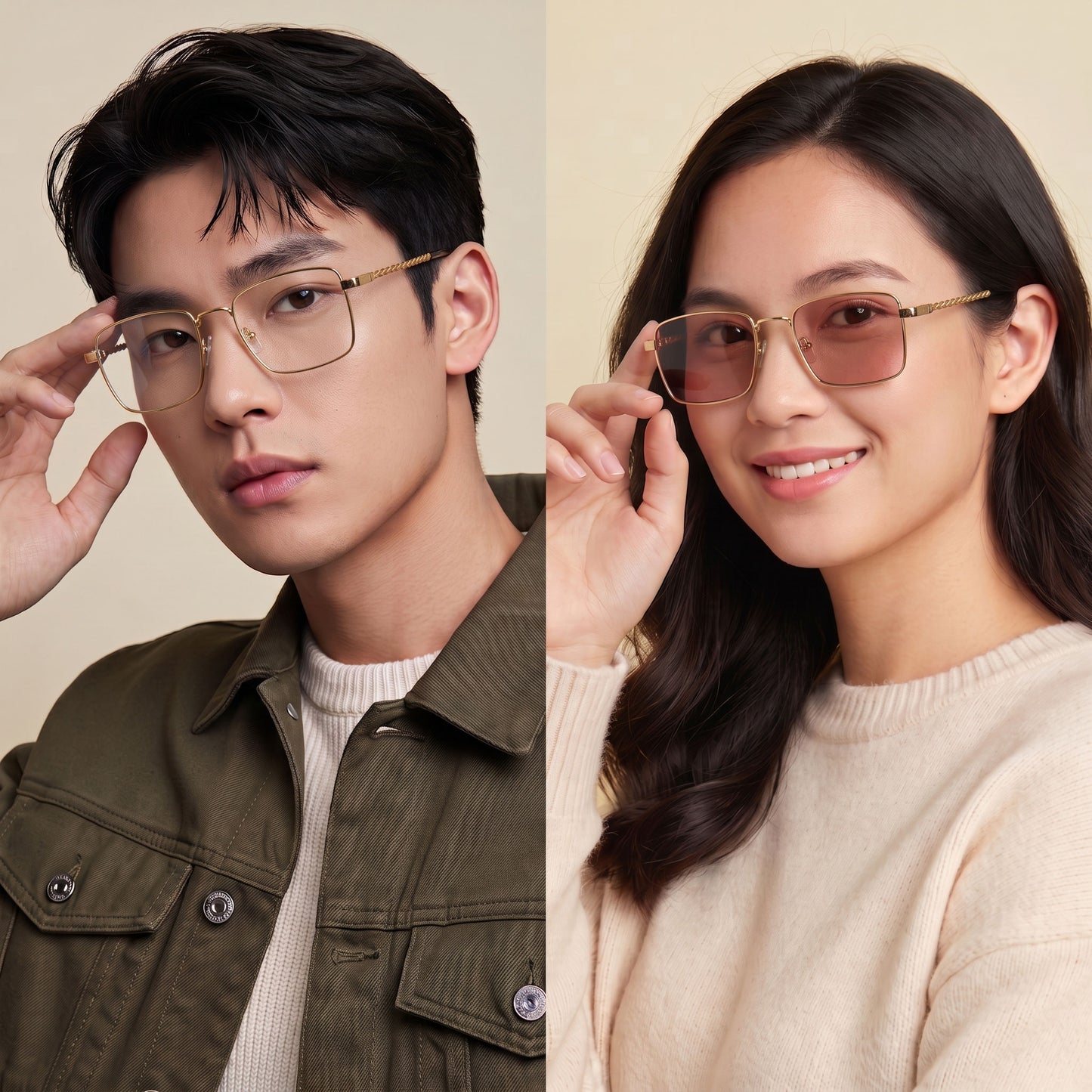 Peculiar Aero Metal Rectangle Sunglasses Polarized UV400 Anti Rad Lens Replaceable Frames Men Women