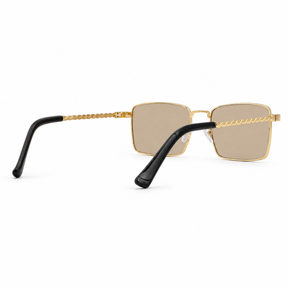 Peculiar Aero Metal Rectangle Sunglasses Polarized UV400 Anti Rad Lens Replaceable Frames Men Women