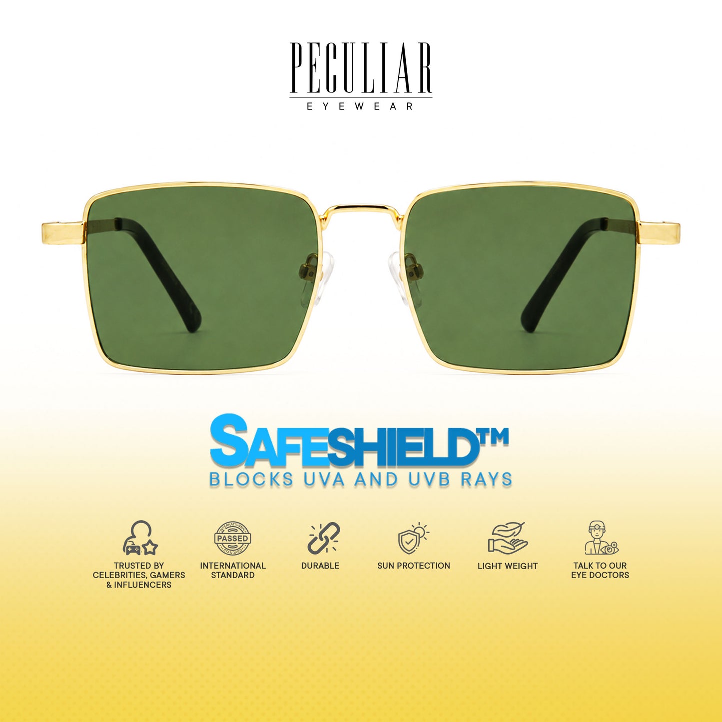 Peculiar Aero Metal Rectangle Sunglasses Polarized UV400 Anti Rad Lens Replaceable Frames Men Women