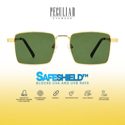 Peculiar Aero Metal Rectangle Sunglasses Polarized UV400 Anti Rad Lens Replaceable Frames Men Women