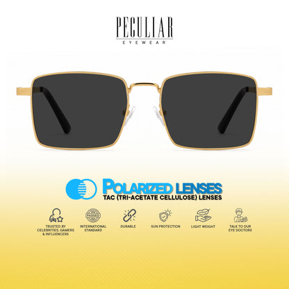 Peculiar Aero Metal Rectangle Sunglasses Polarized UV400 Anti Rad Lens Replaceable Frames Men Women