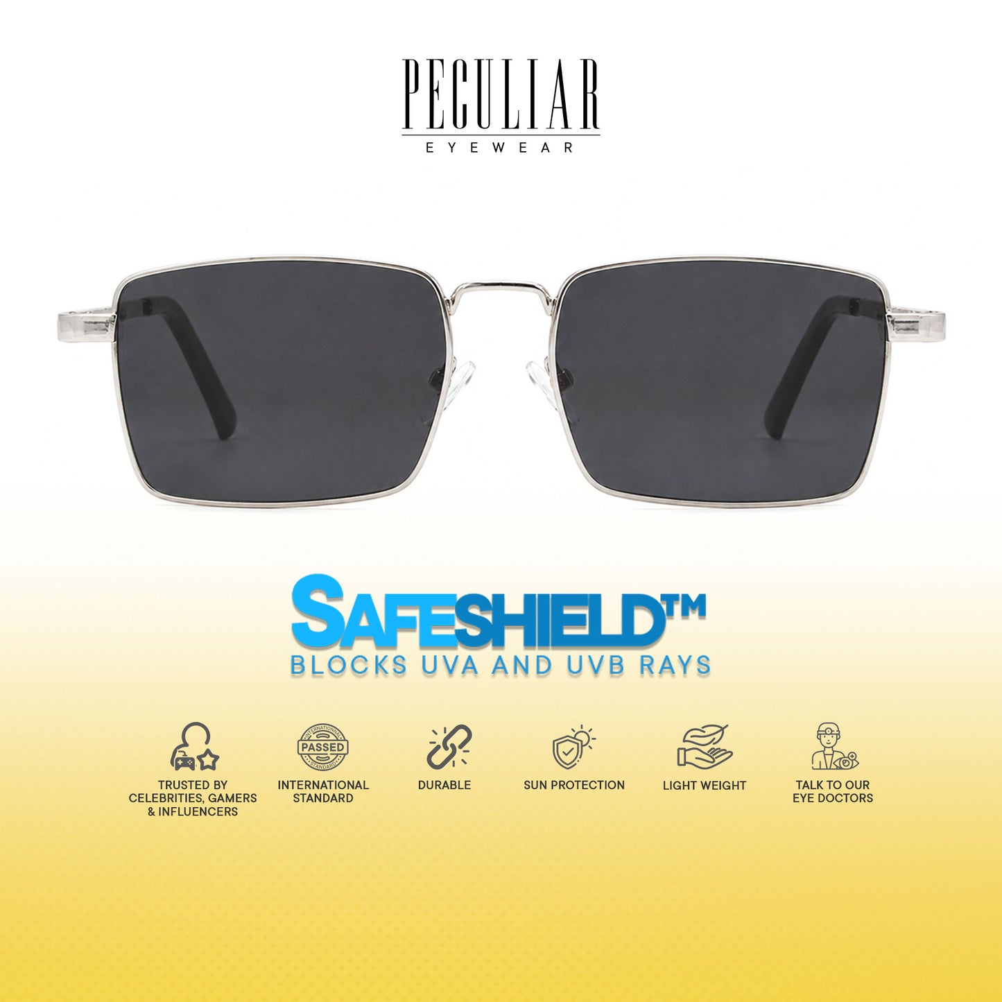 Peculiar Aero Metal Rectangle Sunglasses Polarized UV400 Anti Rad Lens Replaceable Frames Men Women