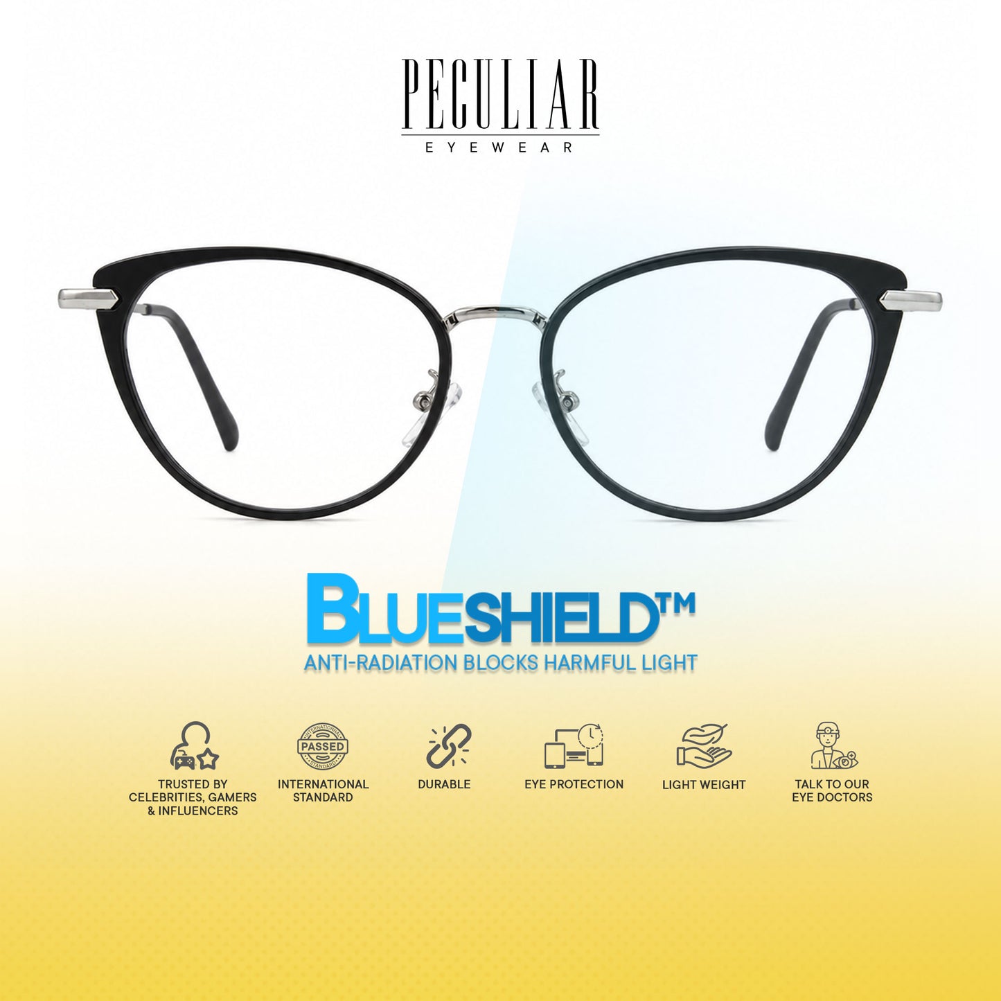 Peculiar Rumi Cat Eye Acetate Metal Photochromic Transition Pro UV400 Anti Rad Frames Men Women