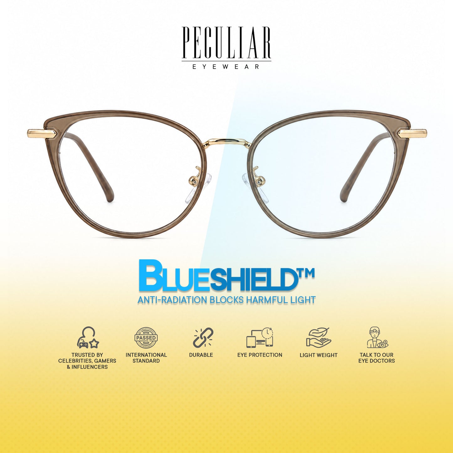 Peculiar Rumi Cat Eye Acetate Metal Photochromic Transition Pro UV400 Anti Rad Frames Men Women