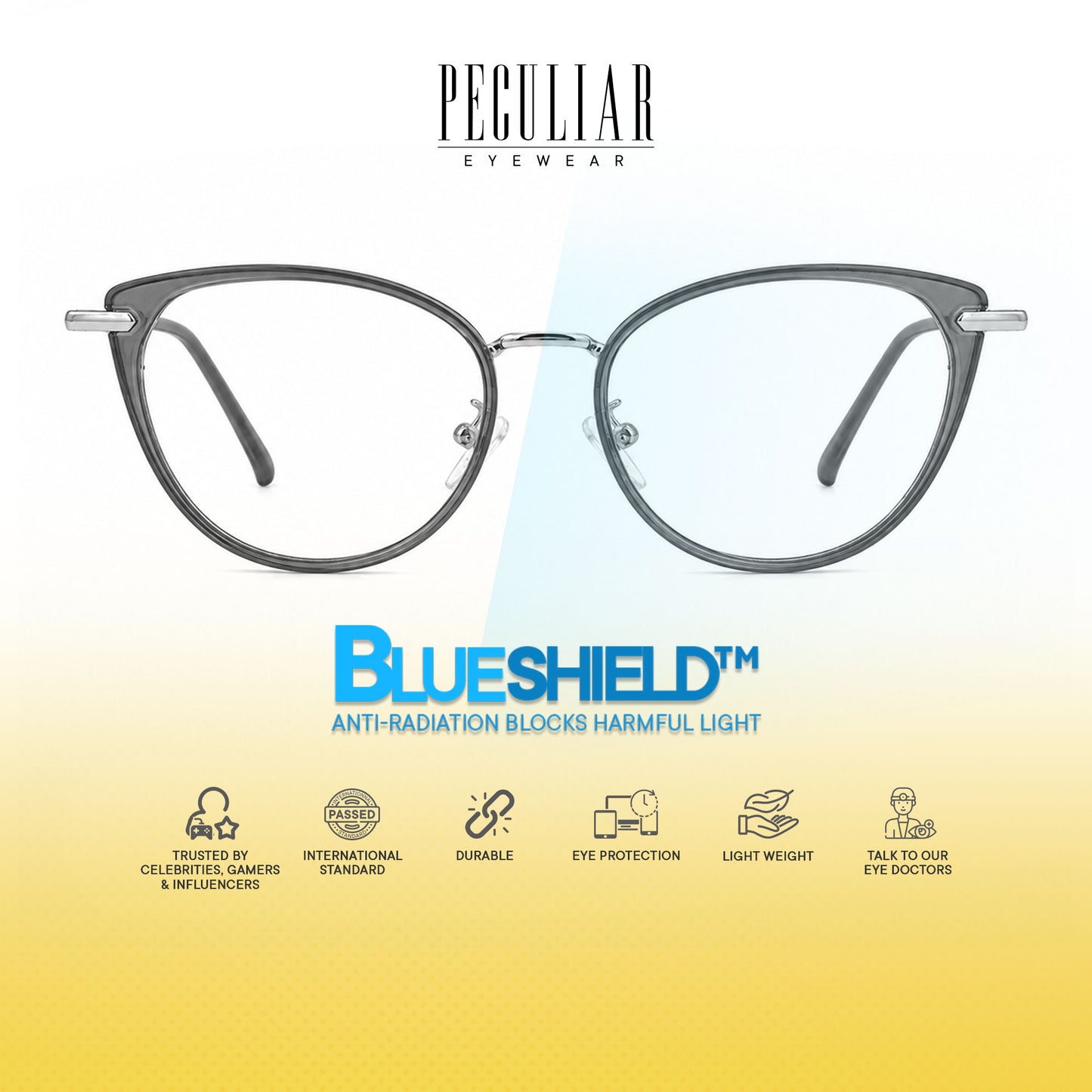 Peculiar Rumi Cat Eye Acetate Metal Photochromic Transition Pro UV400 Anti Rad Frames Men Women