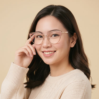 Peculiar Riva Cat Eye Metal Sunglasses Polarized UV400 Anti Rad Lens Replaceable Frames Men Women