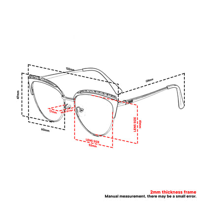 Peculiar Riva Cat Eye Metal Sunglasses Polarized UV400 Anti Rad Lens Replaceable Frames Men Women