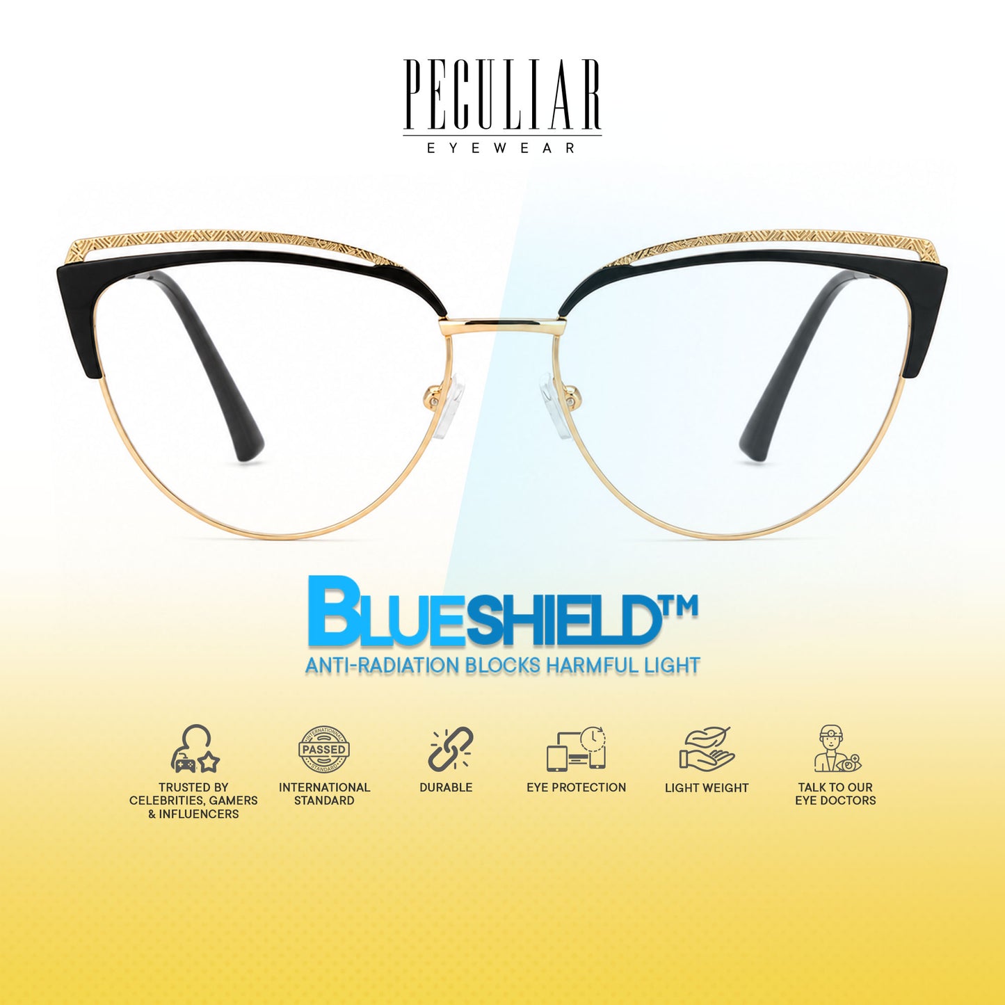 Peculiar Riva Cat Eye Metal Sunglasses Polarized UV400 Anti Rad Lens Replaceable Frames Men Women