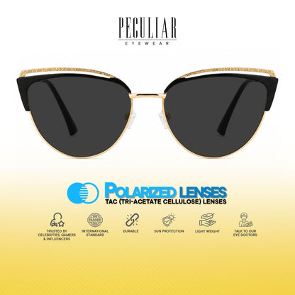 Peculiar Riva Cat Eye Metal Sunglasses Polarized UV400 Anti Rad Lens Replaceable Frames Men Women