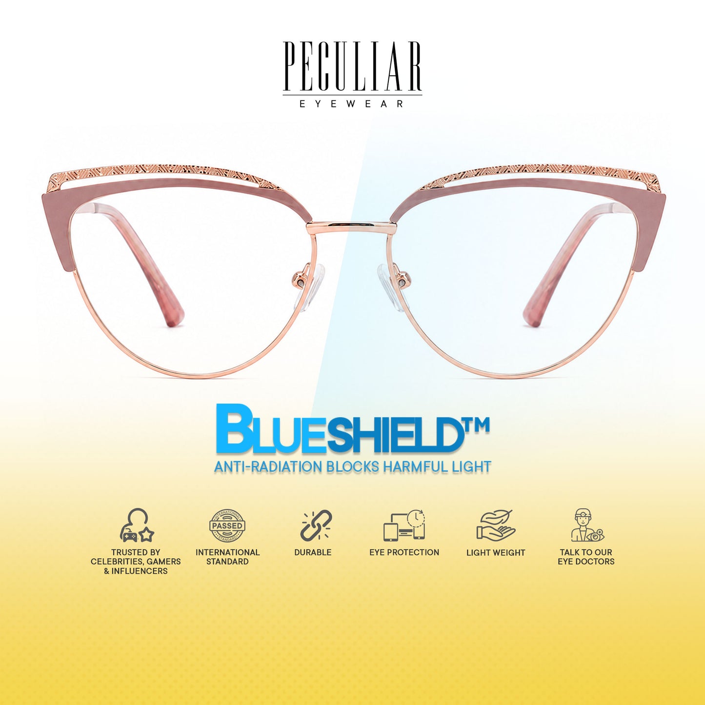 Peculiar Riva Cat Eye Metal Sunglasses Polarized UV400 Anti Rad Lens Replaceable Frames Men Women