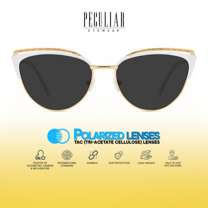 Peculiar Riva Cat Eye Metal Sunglasses Polarized UV400 Anti Rad Lens Replaceable Frames Men Women