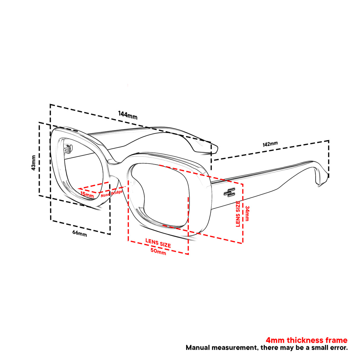 Peculiar Chae Rectangular Sunglasses Polarized TAC UV400 & Anti-Rad Replaceable Frames for Men Women