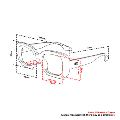 Peculiar Chae Rectangular Sunglasses Polarized TAC UV400 & Anti-Rad Replaceable Frames for Men Women