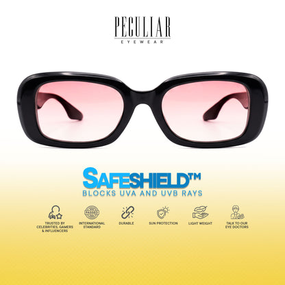 Peculiar Chae Rectangular Sunglasses Polarized TAC UV400 & Anti-Rad Replaceable Frames for Men Women
