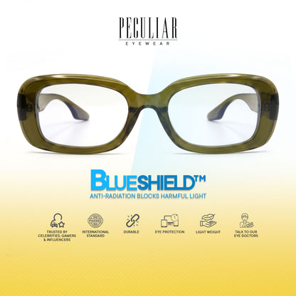 Peculiar Chae Rectangular Sunglasses Polarized TAC UV400 & Anti-Rad Replaceable Frames for Men Women