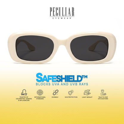 Peculiar Chae Rectangular Sunglasses Polarized TAC UV400 & Anti-Rad Replaceable Frames for Men Women