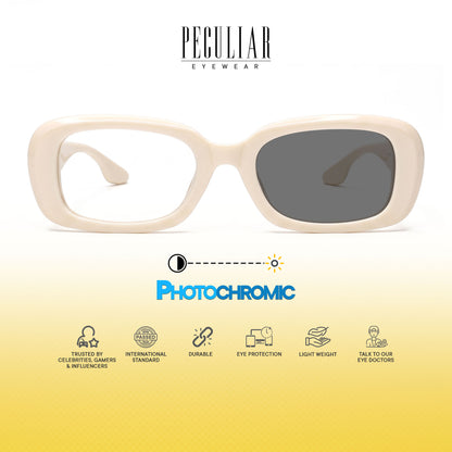 Peculiar Chae Rectangular Sunglasses Polarized TAC UV400 & Anti-Rad Replaceable Frames for Men Women
