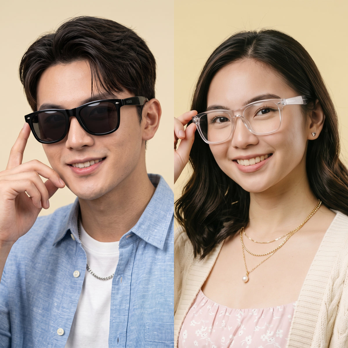 Peculiar Yoo Square Sunglasses Polarized TAC UV400 & Anti-Rad Replaceable Frames for Men Women