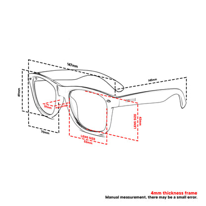 Peculiar Yoo Square Sunglasses Polarized TAC UV400 & Anti-Rad Replaceable Frames for Men Women