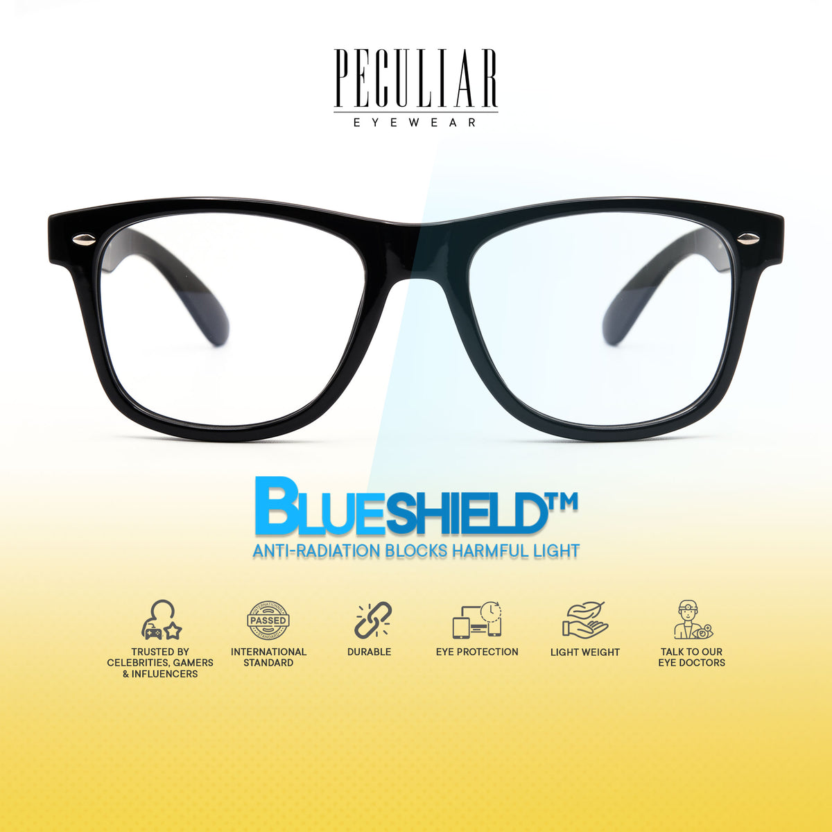 Peculiar Yoo Square Sunglasses Polarized TAC UV400 & Anti-Rad Replaceable Frames for Men Women