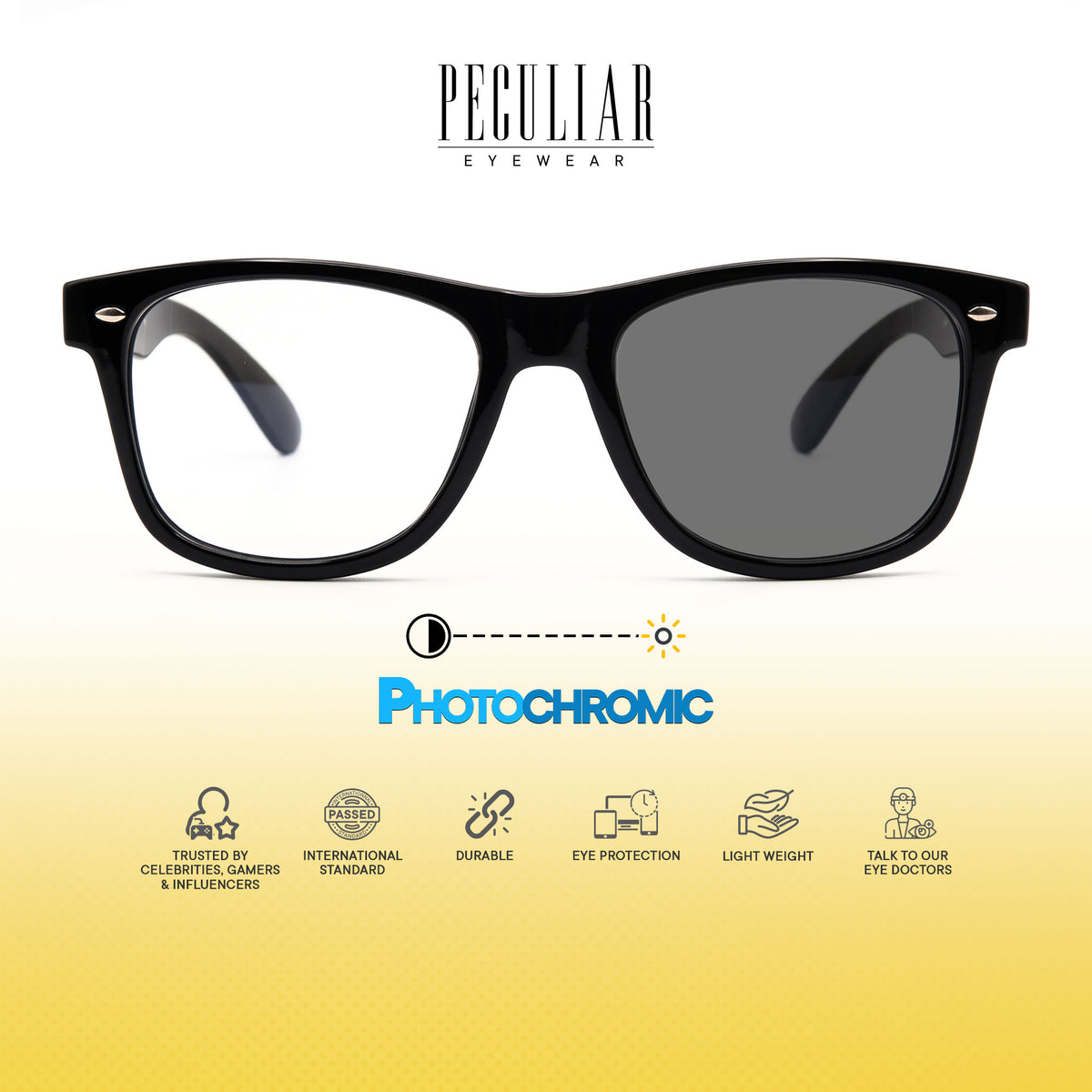 Peculiar Yoo Square Sunglasses Polarized TAC UV400 & Anti-Rad Replaceable Frames for Men Women