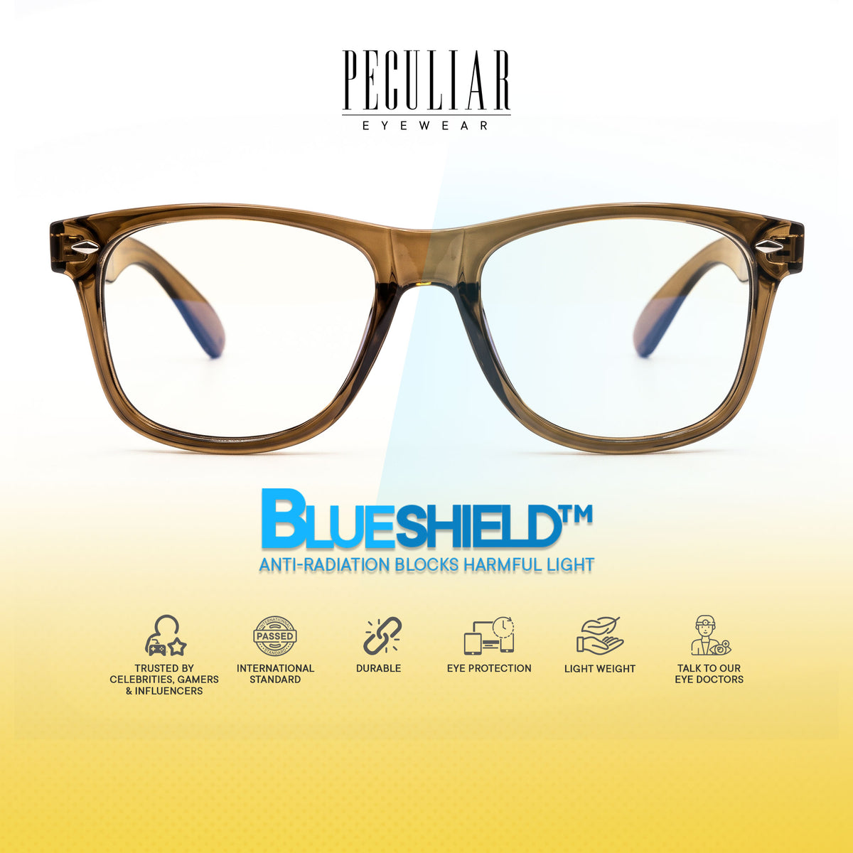 Peculiar Yoo Square Sunglasses Polarized TAC UV400 & Anti-Rad Replaceable Frames for Men Women