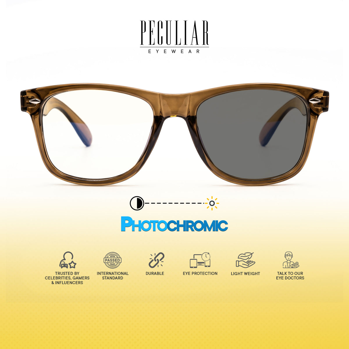 Peculiar Yoo Square Sunglasses Polarized TAC UV400 & Anti-Rad Replaceable Frames for Men Women