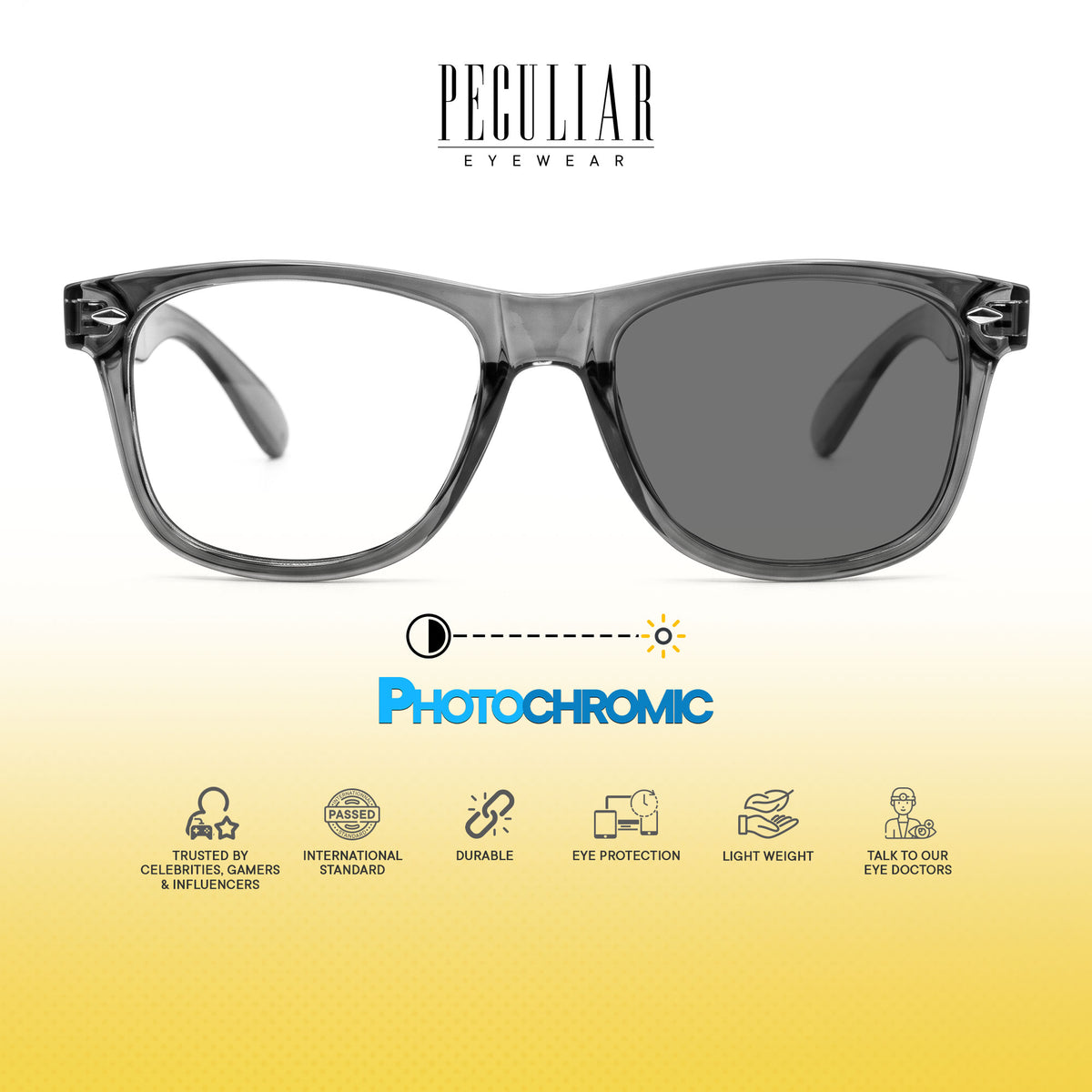 Peculiar Yoo Square Sunglasses Polarized TAC UV400 & Anti-Rad Replaceable Frames for Men Women