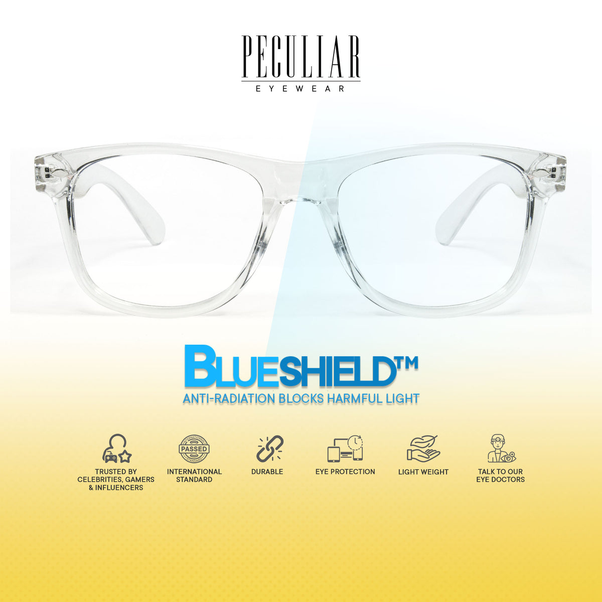 Peculiar Yoo Square Sunglasses Polarized TAC UV400 & Anti-Rad Replaceable Frames for Men Women