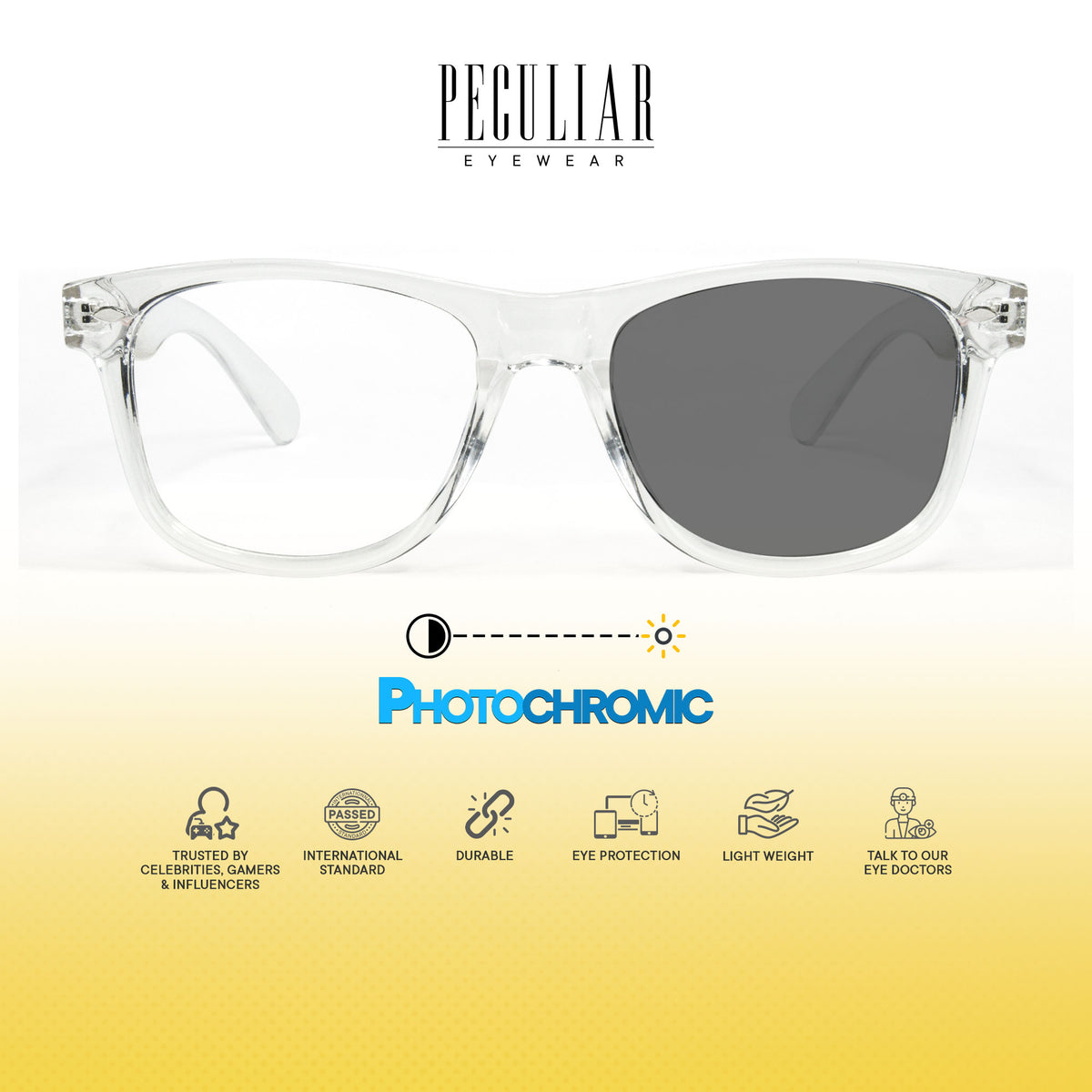 Peculiar Yoo Square Sunglasses Polarized TAC UV400 & Anti-Rad Replaceable Frames for Men Women
