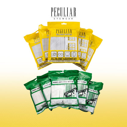 Peculiar Anti-Fog Glass Wipes Set of 5 Bundle with Nano-Technology Cleaner Degreaser Non-Toxic Quick Dry Dust removal, quick drying, high definition, Disposable Eyeglasses Cleaning Dry Cleaning Wipes Lens Cleaning Tissue Screen Remove Dust