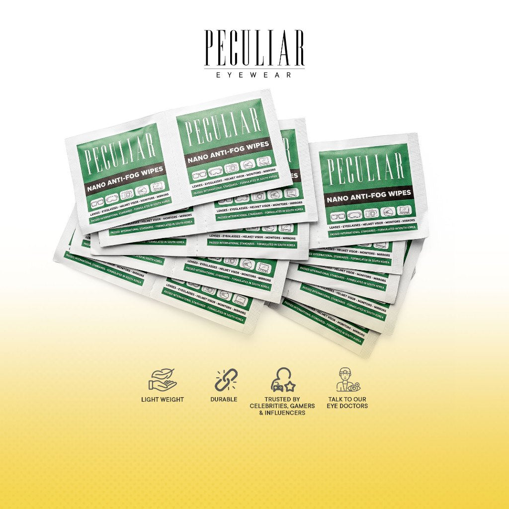 Peculiar Anti-Fog and Glass Wipes 20pcs only Bundle Nano-Technology Cleaner Non-Toxic Quick Dry