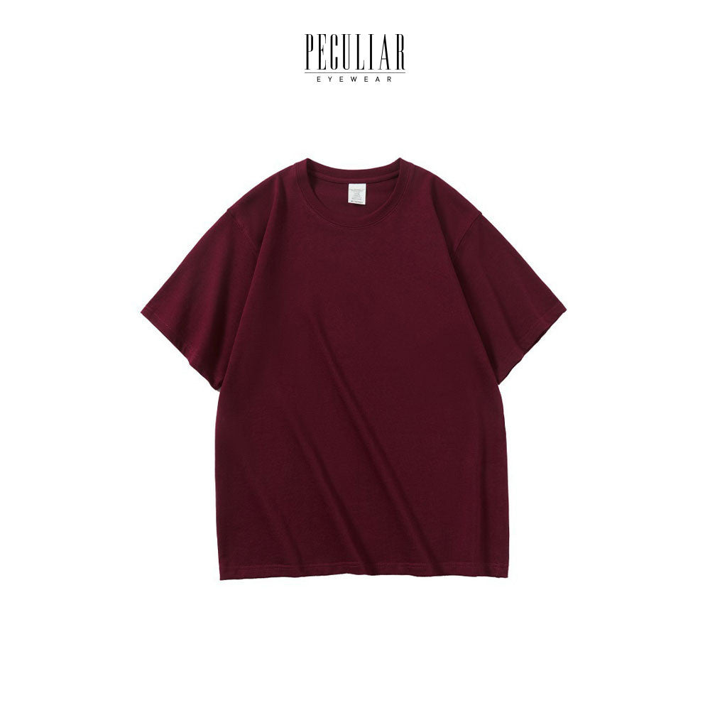 Peculiar WineRed Oversize T Shirt Pure Cotton American Style 300g for Men And Women