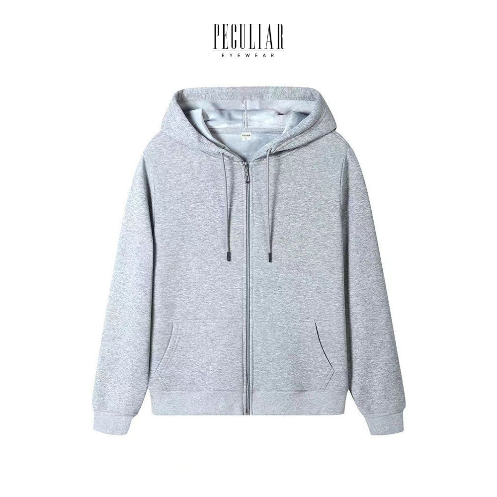 Peculiar Gray Oversize Hoodie Sports Jacket Sweater Pure Cotton 360g for Men or Women