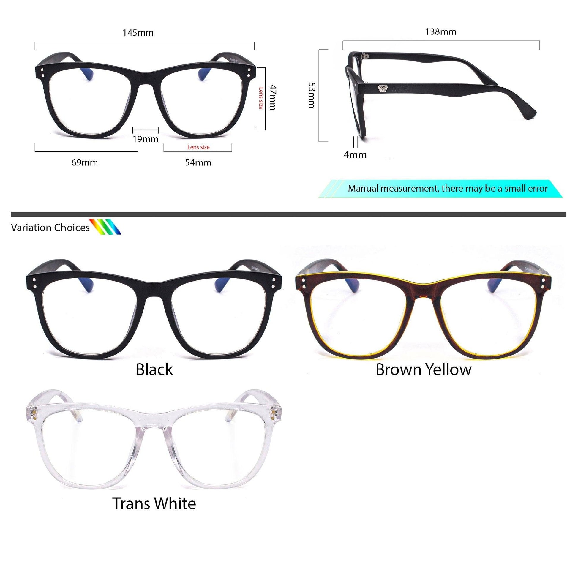 Peculiar TOBY Square OVERSIZED Frame Anti Radiation Glasses UV400 - peculiareyewear